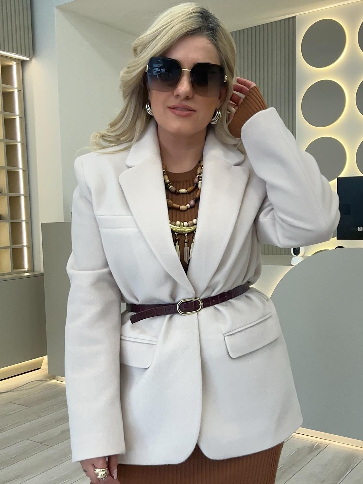 Premium Kalite Tay Tüyü Blazer BEJ