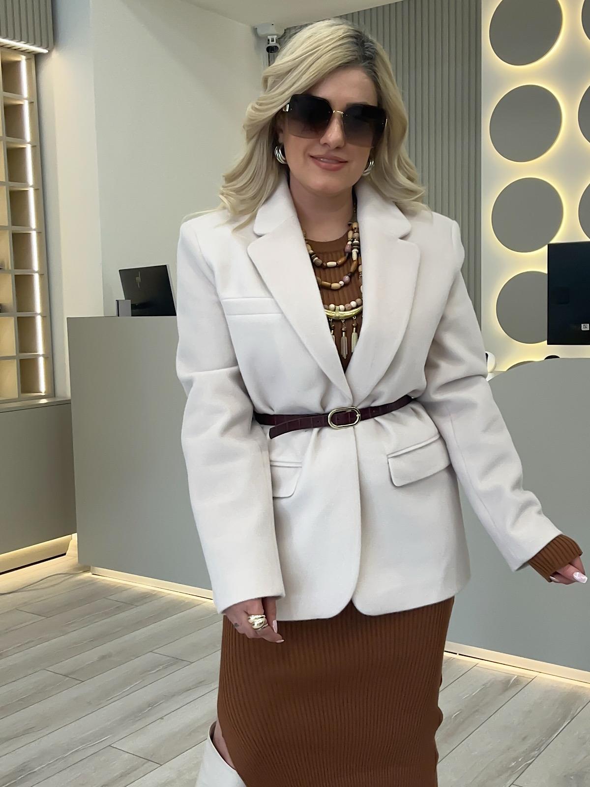 Premium Kalite Tay Tüyü Blazer BEJ