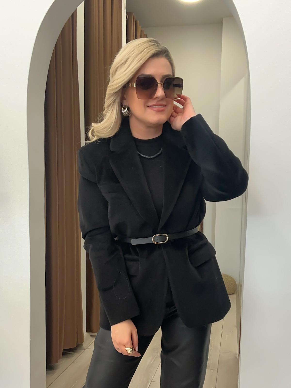 Premium Kalite Tay Tüyü Blazer SİYAH