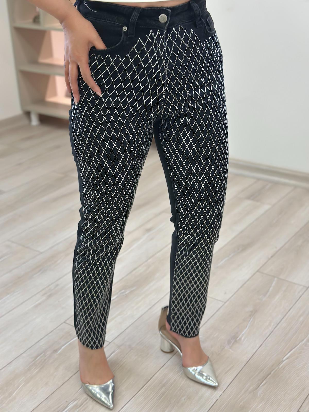 Taşlı Mom Fit Jean FÜME