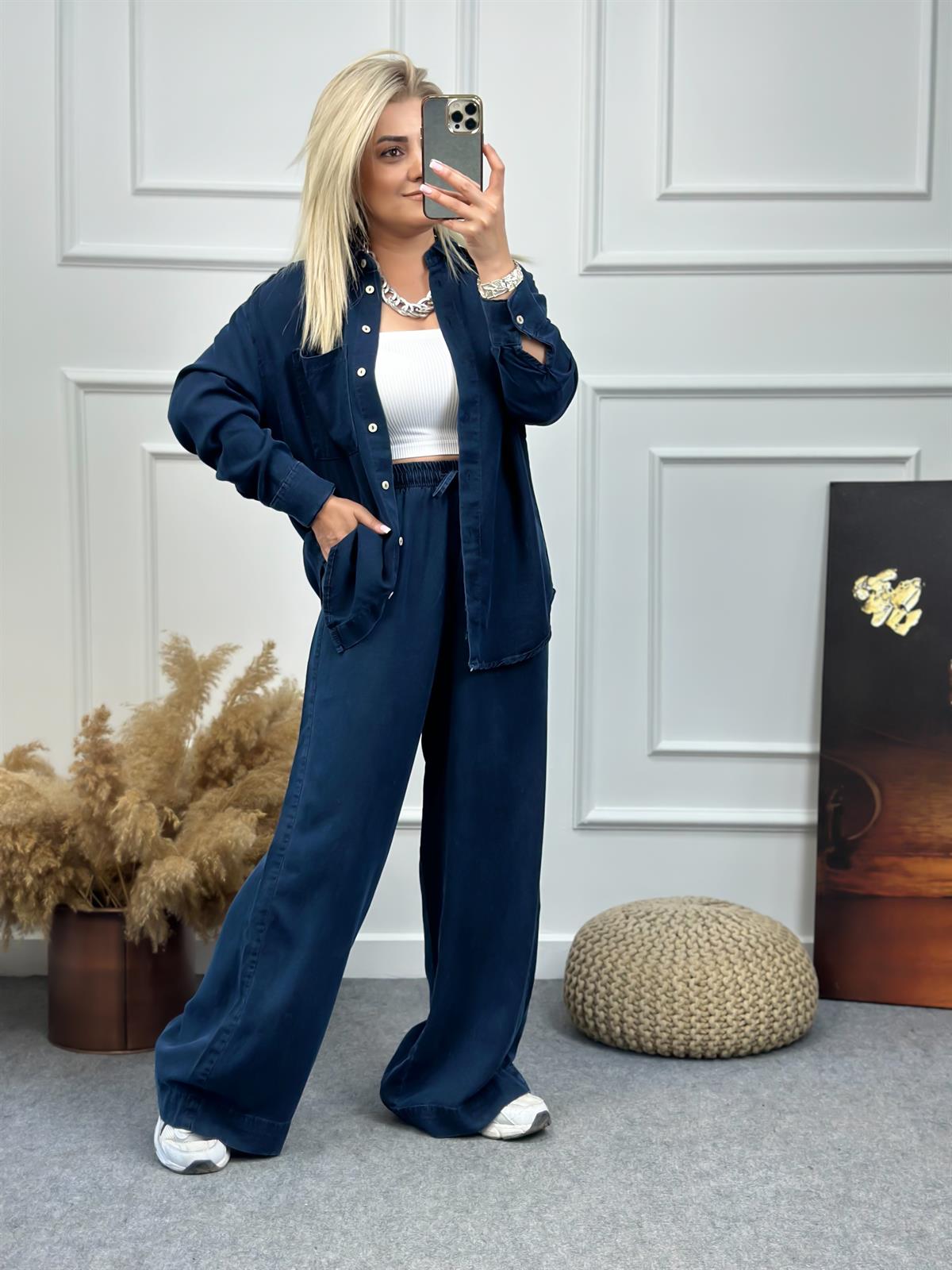 Tensel Denim Takım KOYU MAVİ