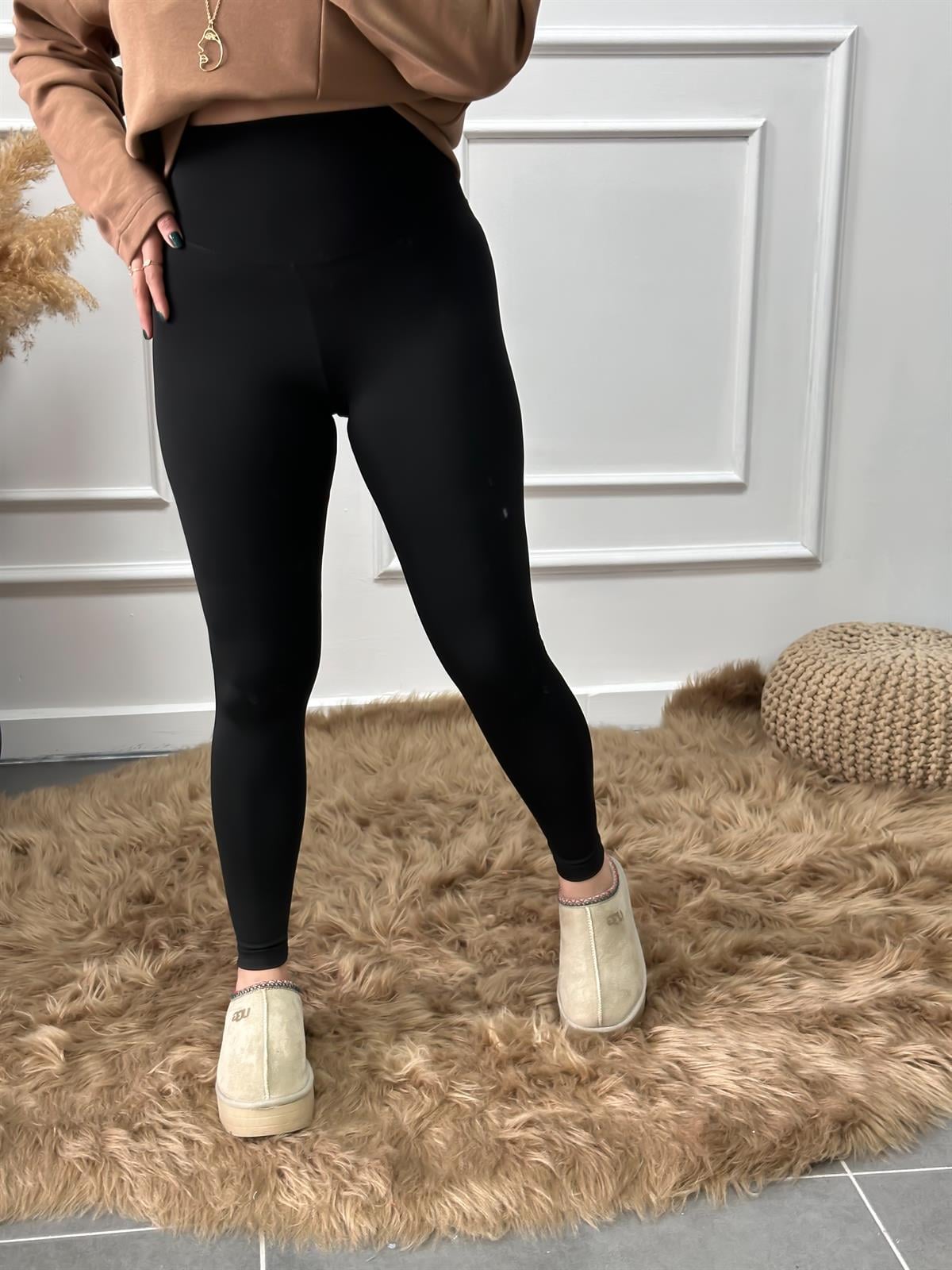 Toparlayıcı Zayıf Gösteren Yüksek Bel Korse Detaylı Tayt SİYAH