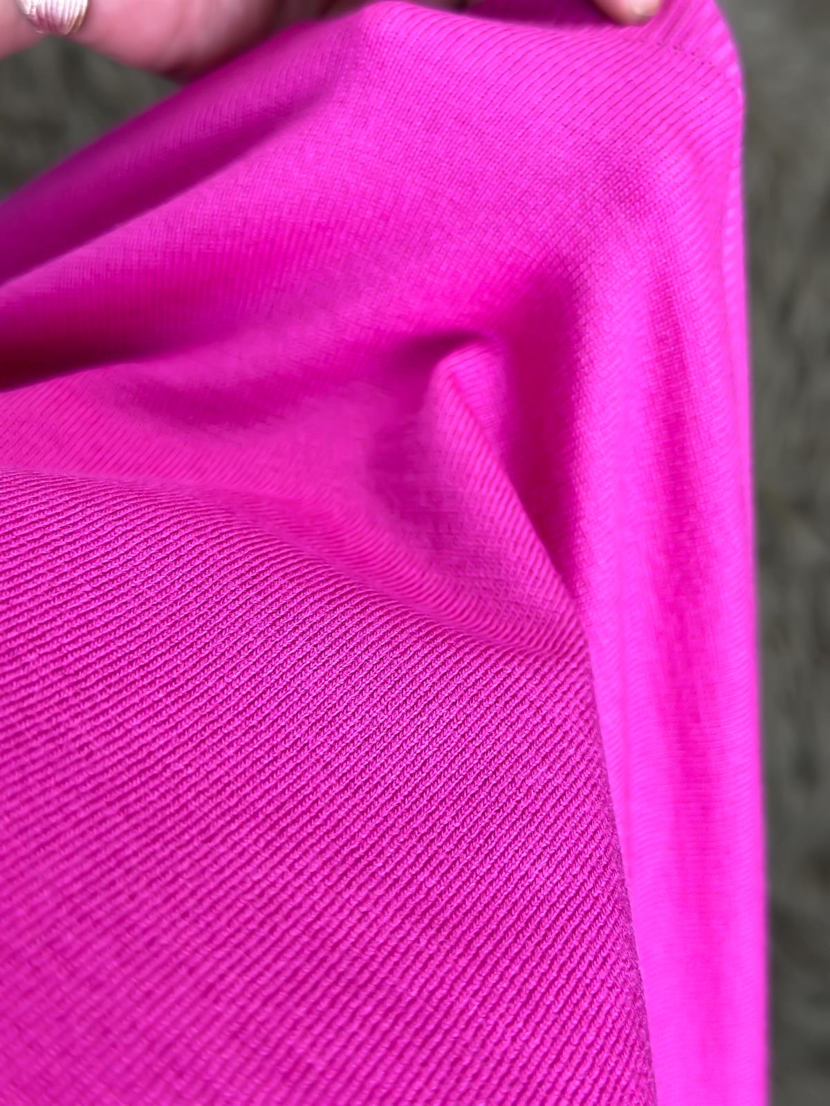 Yaka Detaylı Kısa  Kol Bluz FUŞYA