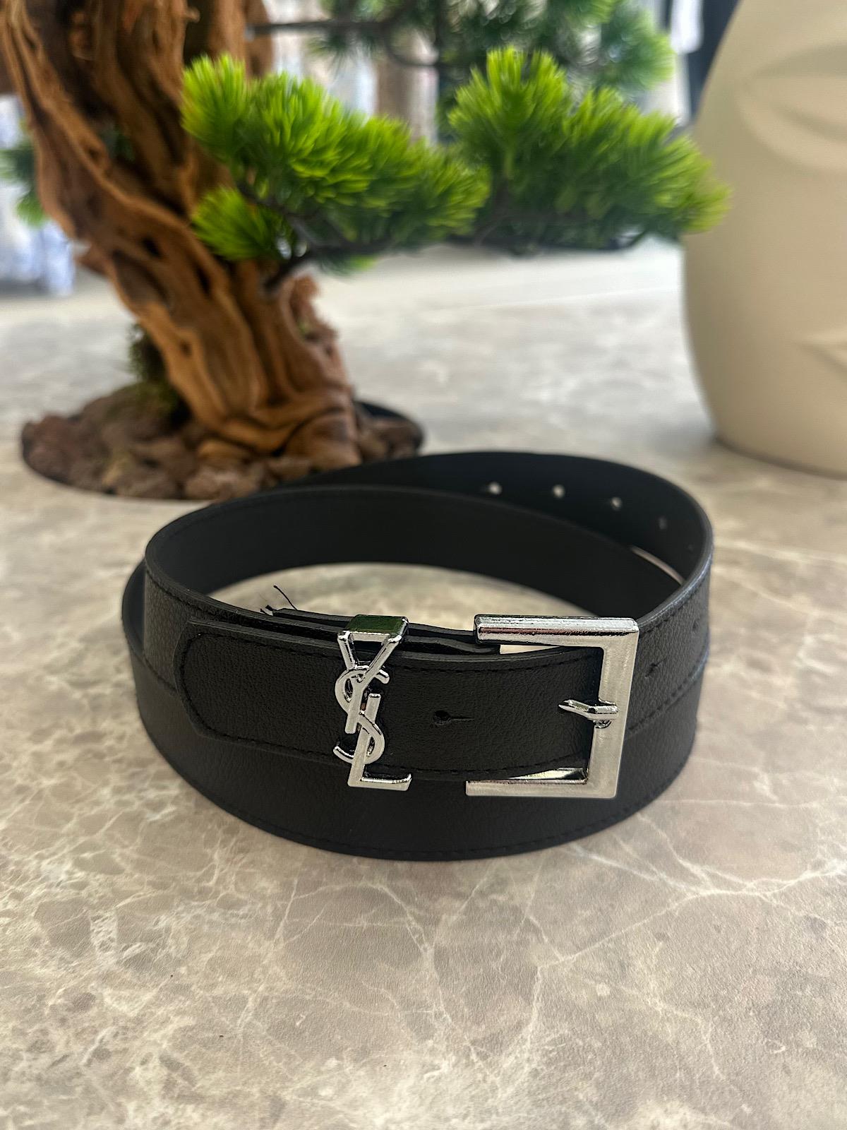 Yazı Baskılı Gümüş  Kemer SİYAH