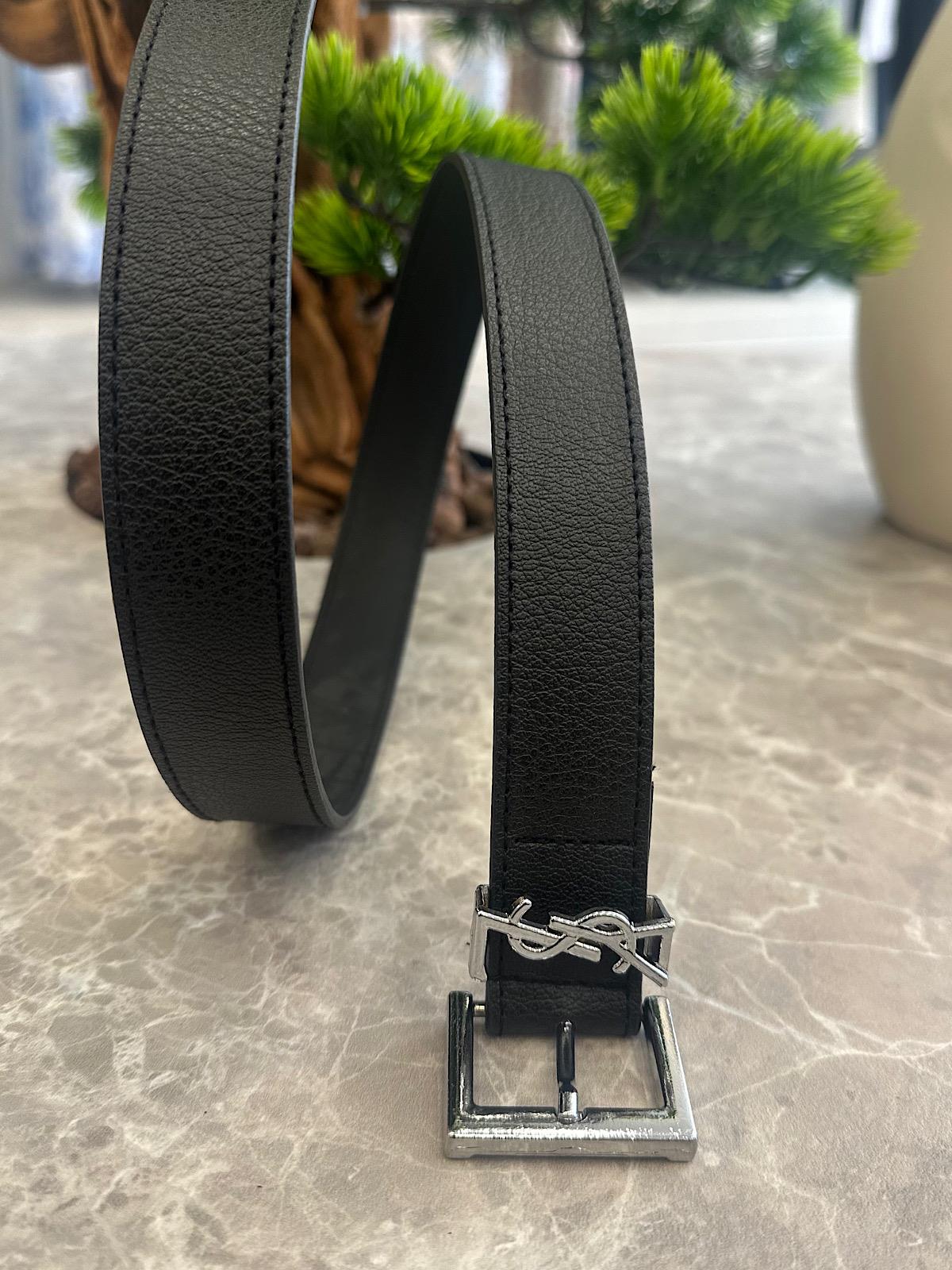 Yazı Baskılı Gümüş  Kemer SİYAH