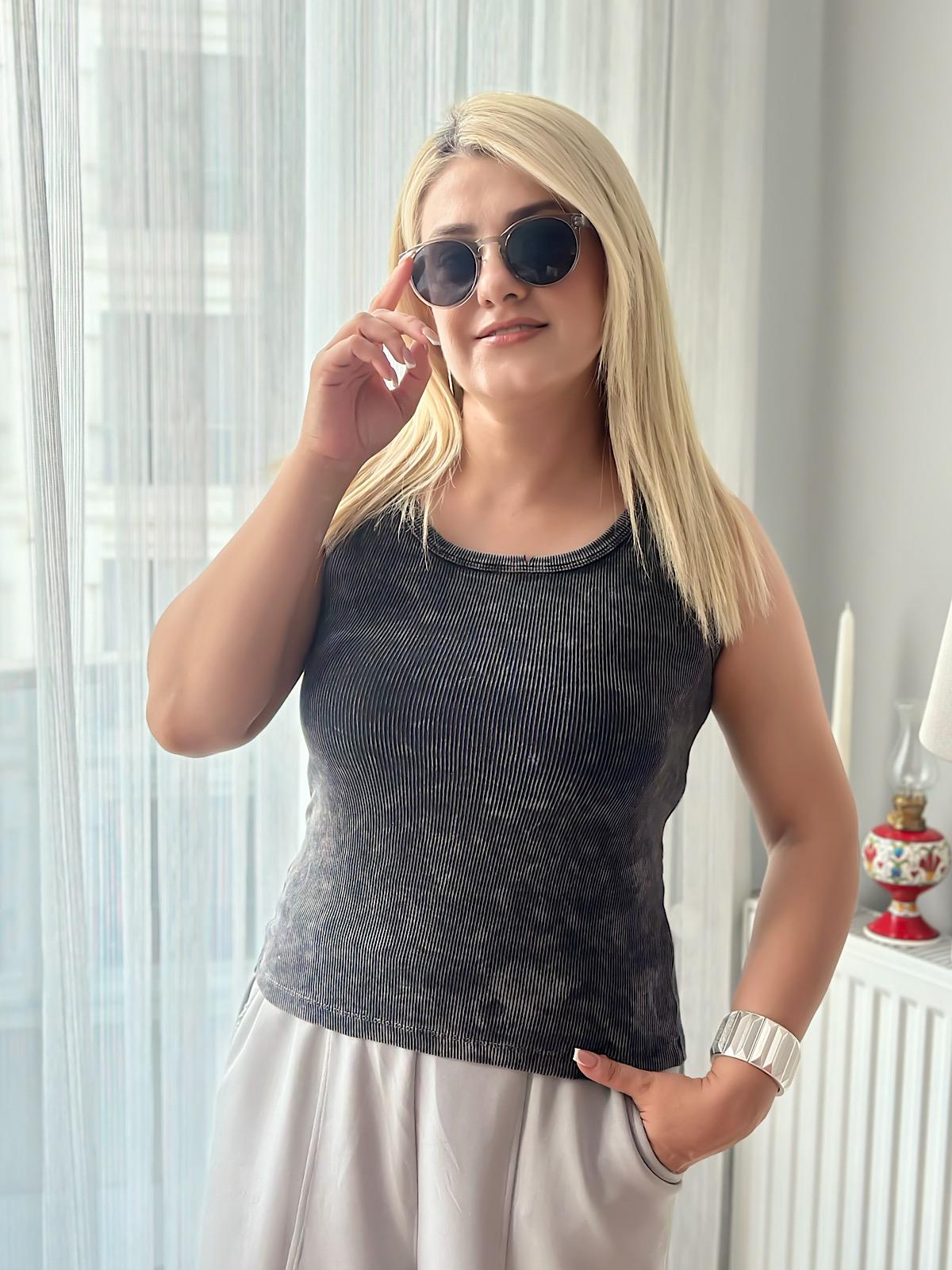 Yıkamalı Atlet SİYAH