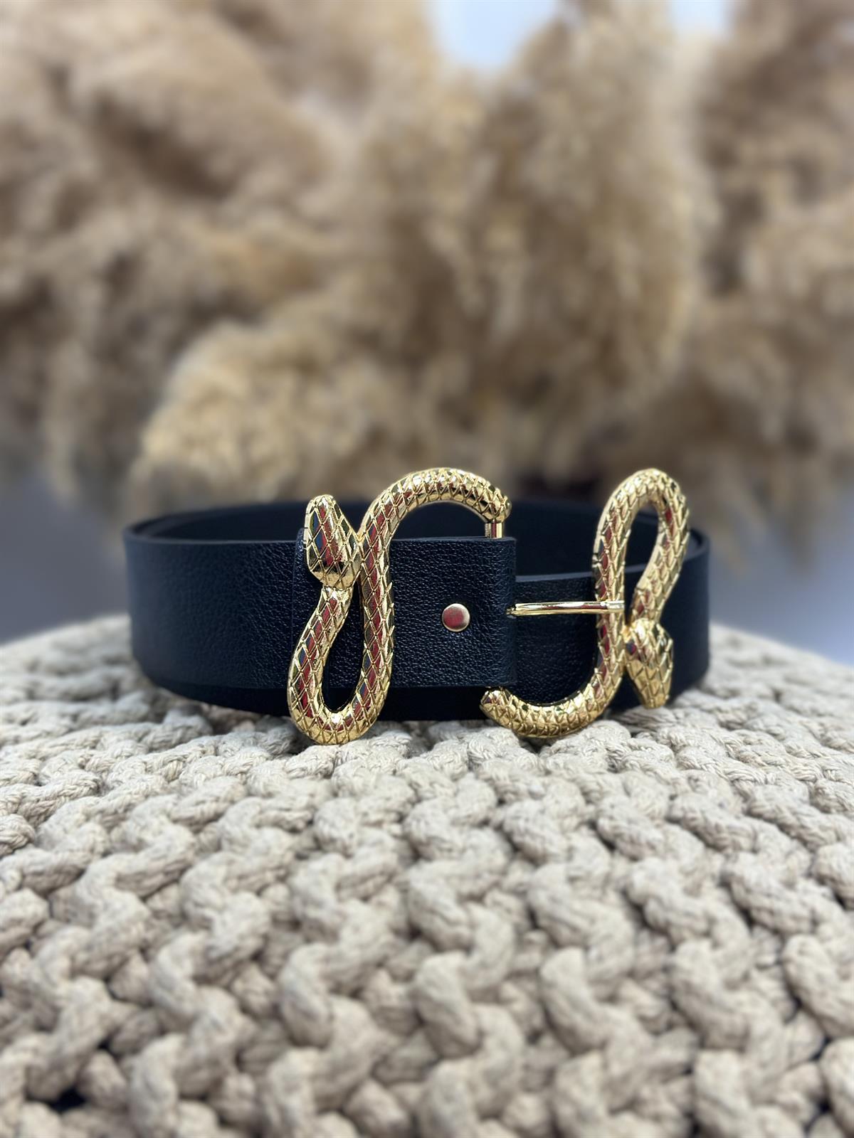 Yılan Tokalı Kemer SİYAH