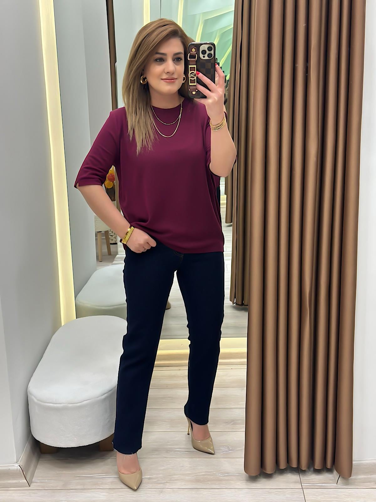 Yüksek Bel Likralı Toparlayıcı Paçası Kesik Fit Mom Jean LACİVERT