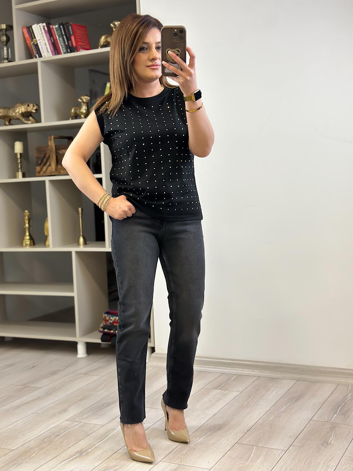 Yüksek Bel Likralı Toparlayıcı Paçası Kesik Fit Mom Jean FÜME
