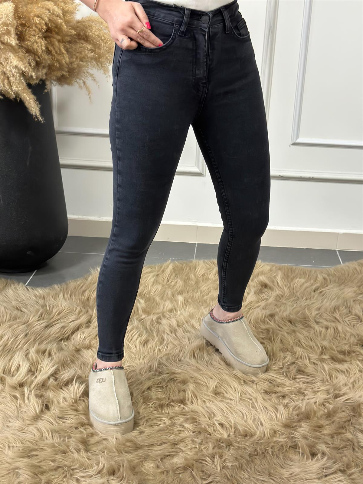 Yüksek Bel Skinny Jean ANTRASİT