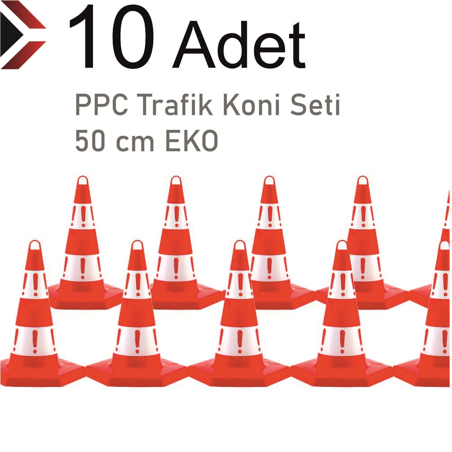 10 Adet Eko Trafik Konisi 50 cm Trafik Dubası