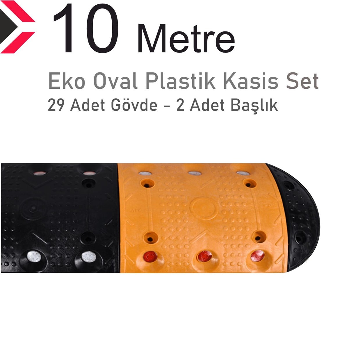 Eko Oval Plastik Hız Kesici Set, Yol Kasisi 10 metre