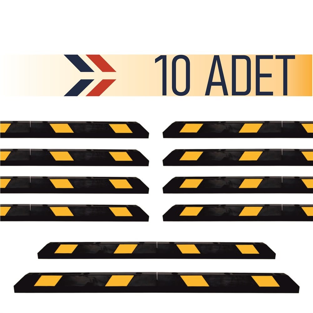 Kauçuk Araç Stoperi 183x15x10 cm 10 Adet İndirimli Set