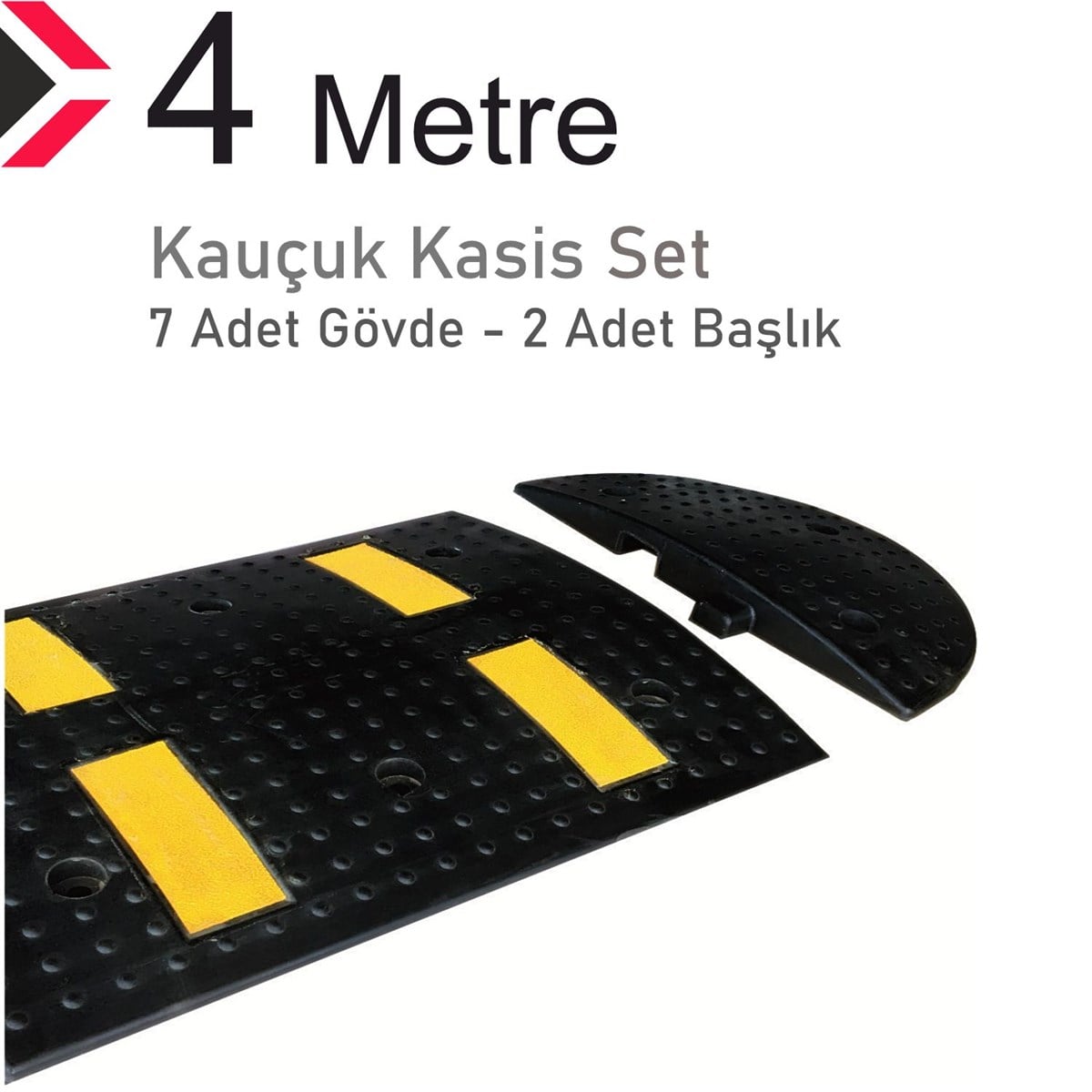 Kauçuk Hız Kesici Set Kapaklı, Yol Kasisi 4 metre