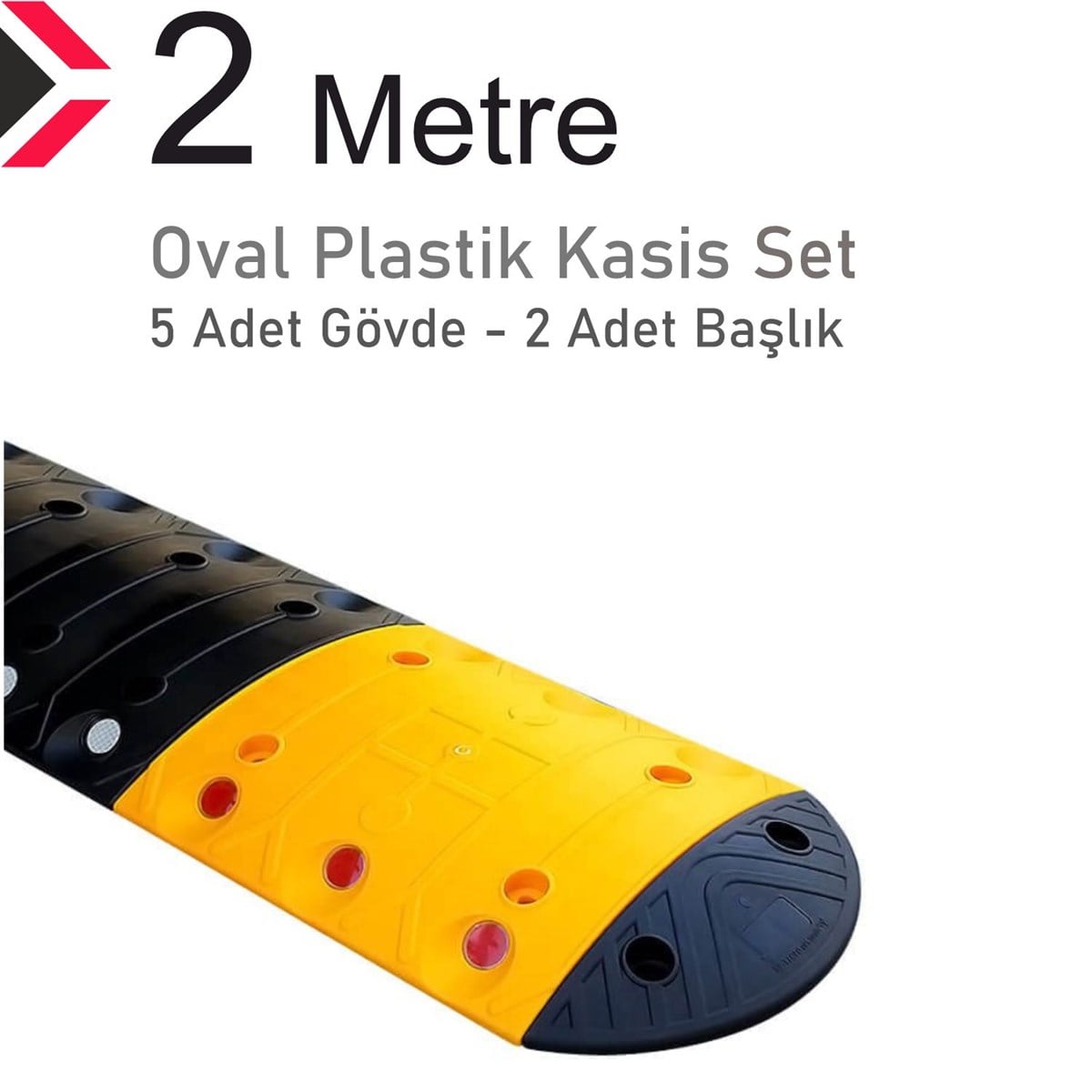 Oval Plastik Hız Kesici Set, Yol Kasisi 2 metre