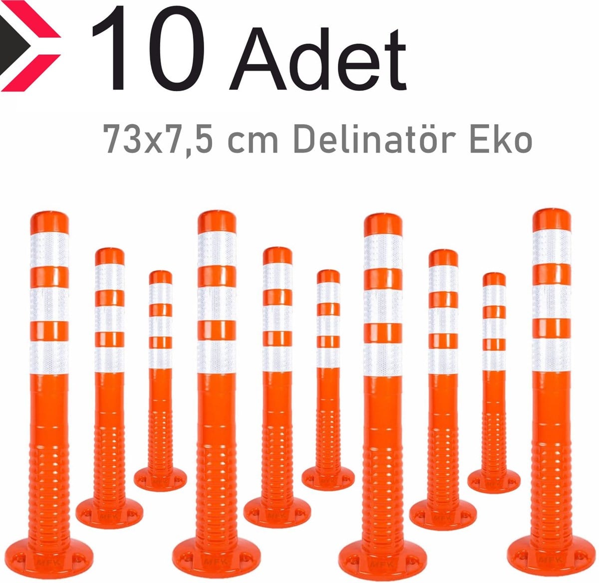 Delinatör 73 cm EKO, Esnek Duba 10 SET