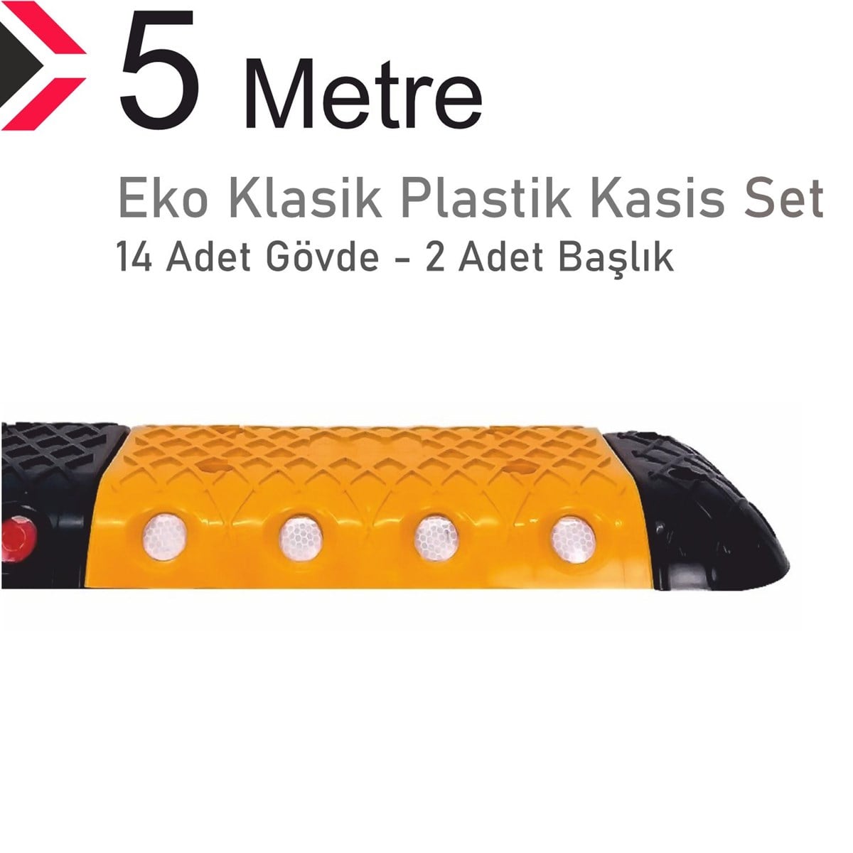 Eko Klasik Hız Kesici Set Kapaklı Plastik, Yol Kasisi 5 Metre
