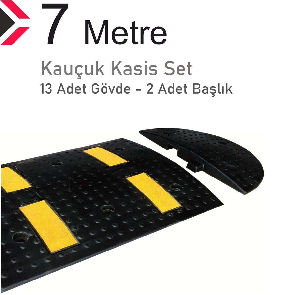 Kauçuk Hız Kesici Set Kapaklı, Yol Kasisi 7 metre