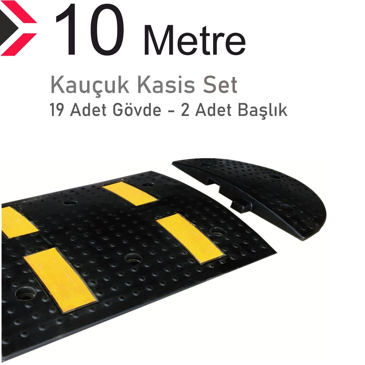 Kauçuk Hız Kesici Set Kapaklı, Yol Kasisi 10 metre