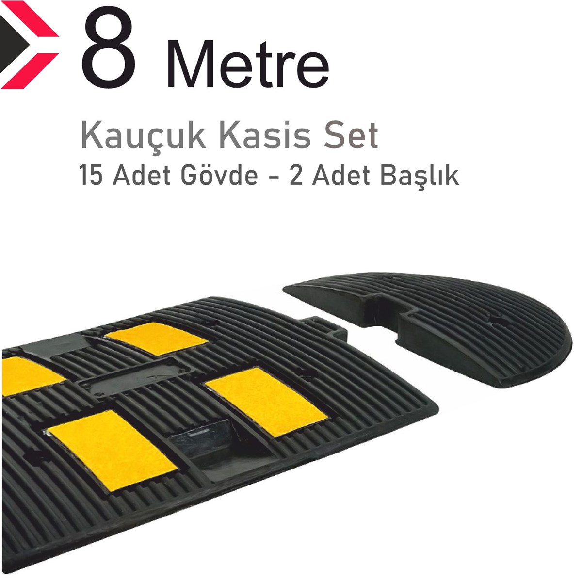 Kauçuk Hız Kesici, Yol Kasisi 50 x 40 x 4,5cm - EKO - 8 Metre
