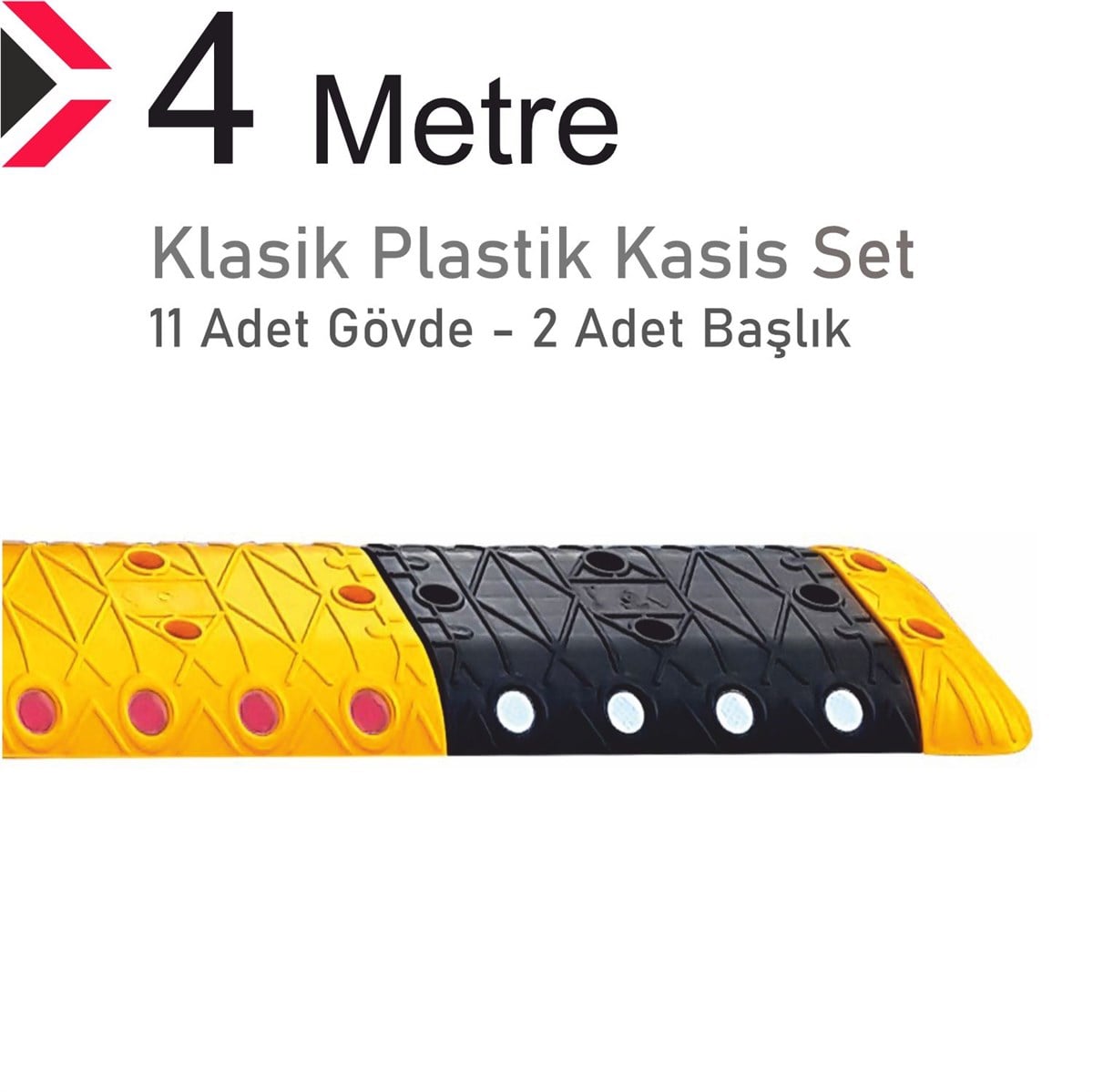 Klasik Hız Kesici Set Kapaklı Plastik, Yol Kasisi 4 metre