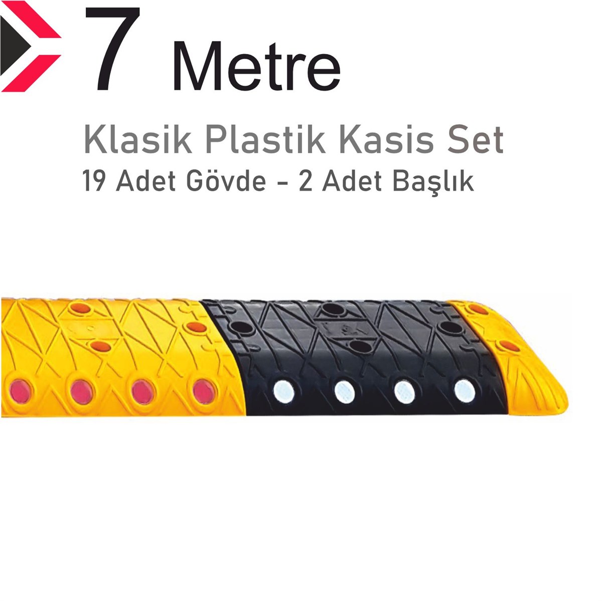 Klasik Hız Kesici Set Kapaklı Plastik, Yol Kasisi 7 Metre
