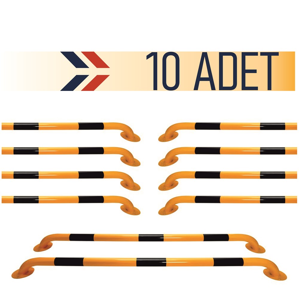 Oto Park Araç Stoperi Boru Tip Sarı 200x13cm 60mm 10 Adet 