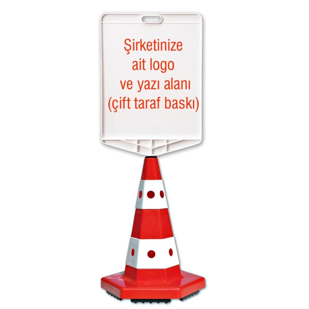 Şirkete Özel Logo Çift Taraf Baskı + Klasik Kedi Gözlü Ağırlıklı Trafik Konisi Trafik Dubası