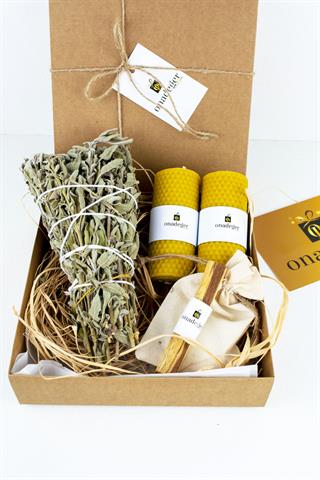 Palo Santo  Balmumu  Adaçayı Meditasyon Seti