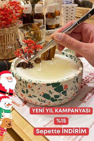 Terrazzo Beton Mumluk ve Mum Yapımı Yetişkin Workshop