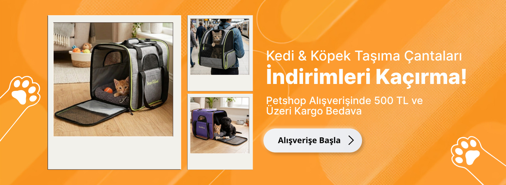 Kedi ve Köpek Taşıma Çantaları