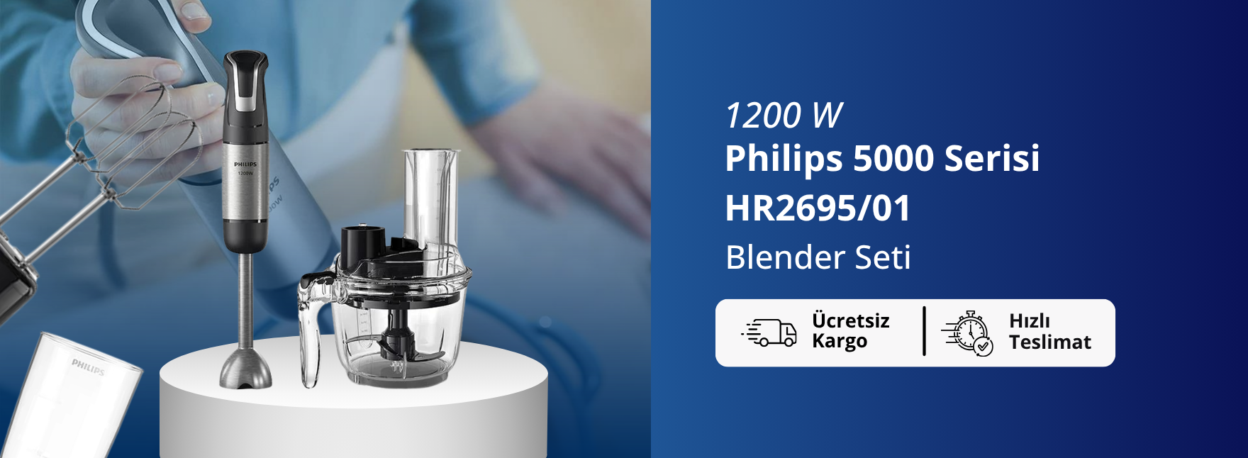 Philips 5000 Serisi HR2695/01 1200 W Blender Seti