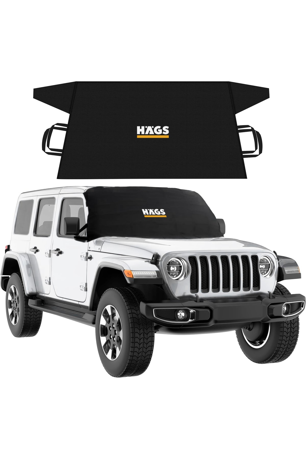 Haegs Buz ve Kar Önleyici Araç Ön Cam Örtüsü Brandası | Ağır Hizmet Tipi 600D Oxford Kumaş | Arabalar, SUV`lar, Kamyonetler İçin Oto Ön Cam Koruyucu Güneşlik | Don Örtüsü (165x76cm) XS - Siyah