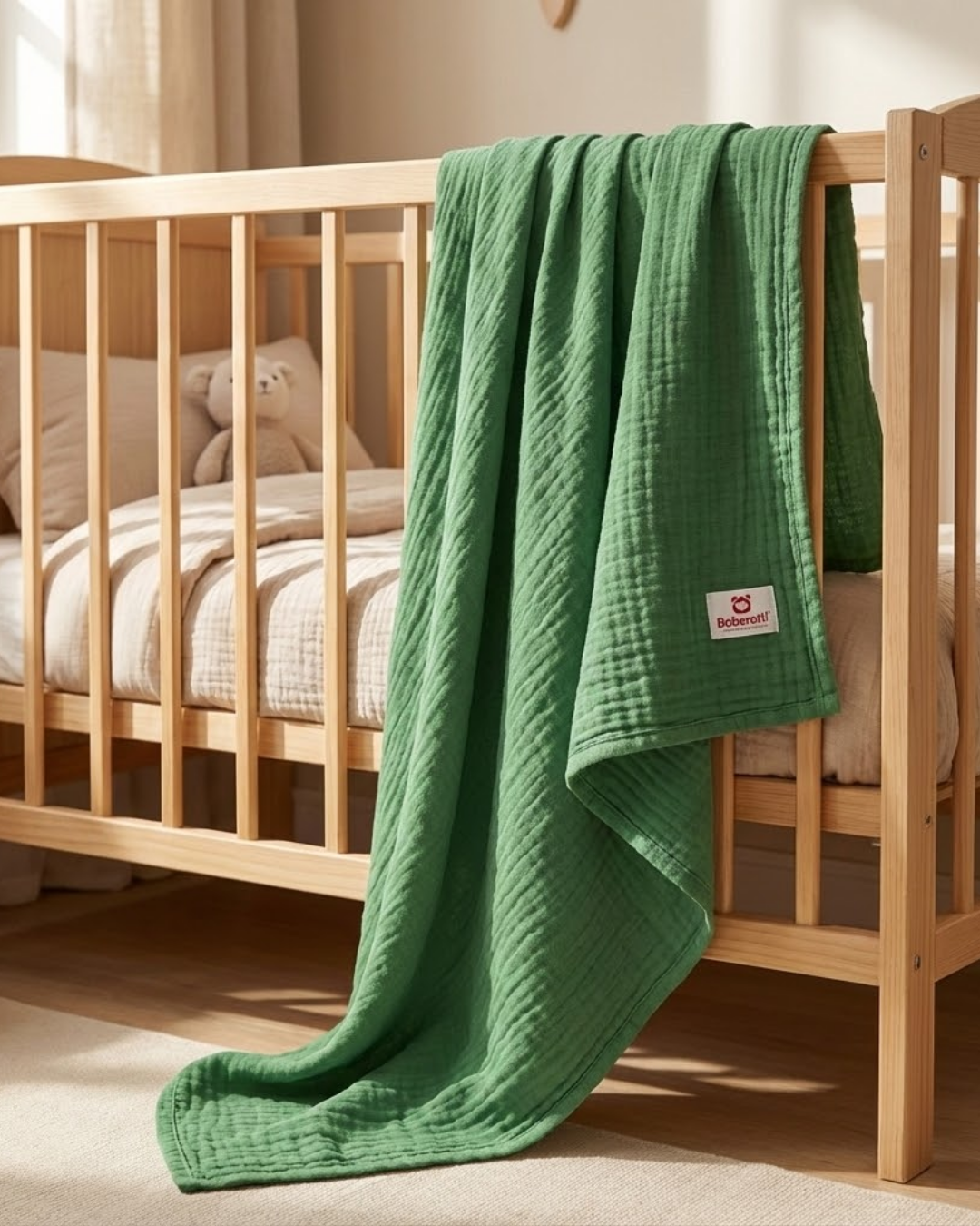 Reyo Beberotti Müslin Tekli Örtü Yeşil 120 cm