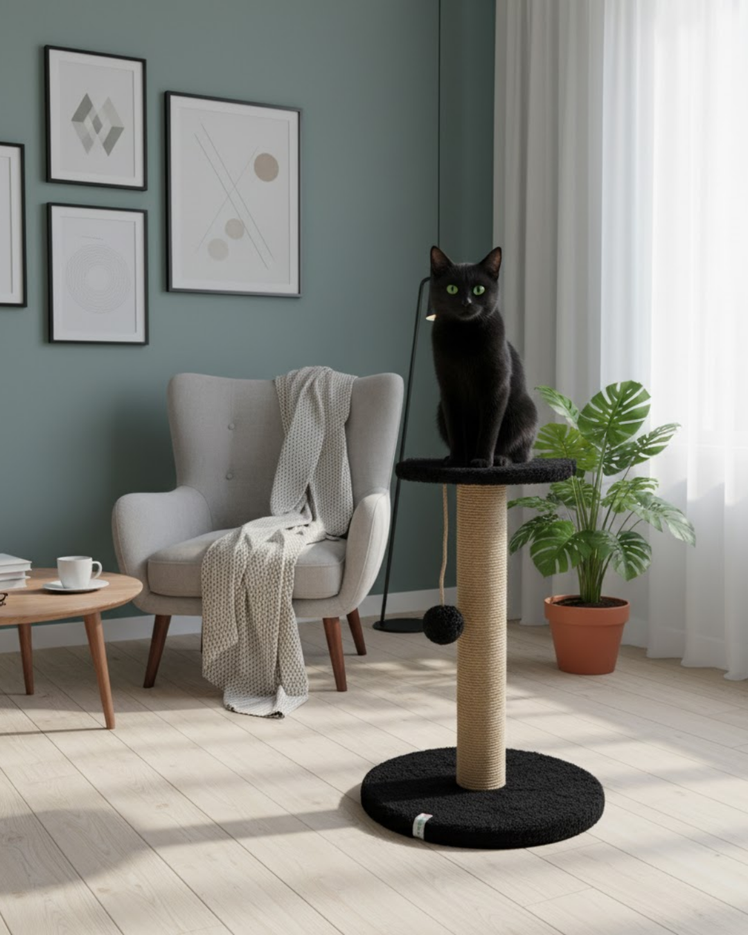 Reyo Pet Stepli Kedi Tırmalama Tahtası Siyah