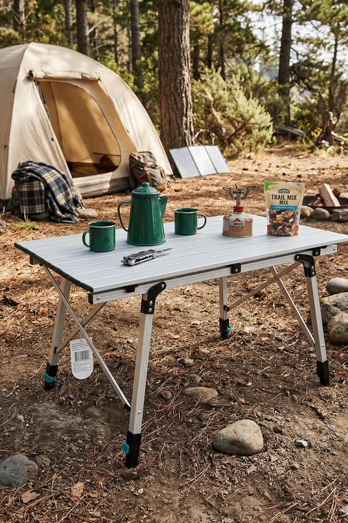 Madfox Moonlite Yükseklik Ayarlı Katlanır Kamp Masası 90X50Cm