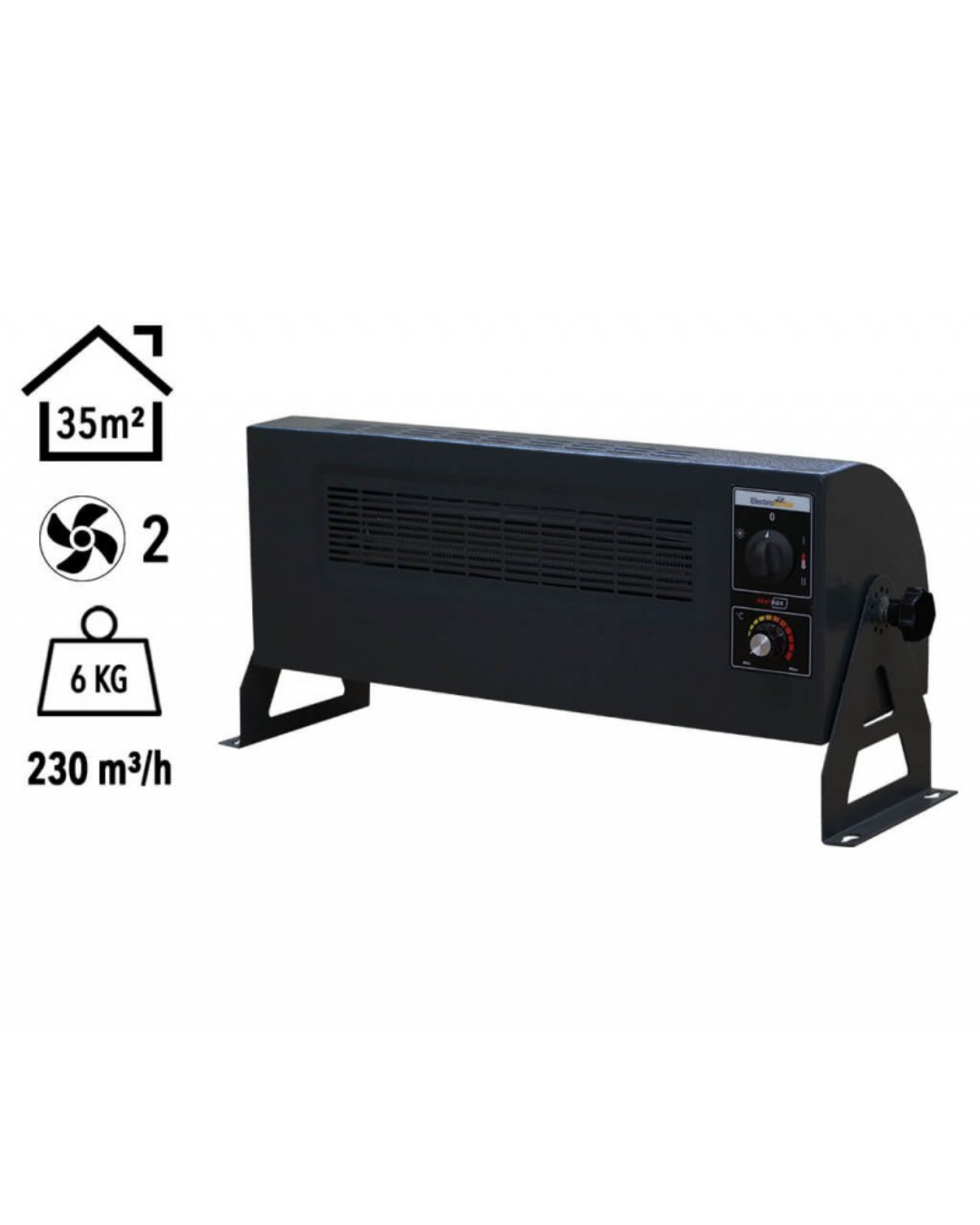 Heatbox HB3603000F 360 3000W Monofaze Elektrikli Fanlı Isıtıcı Füme