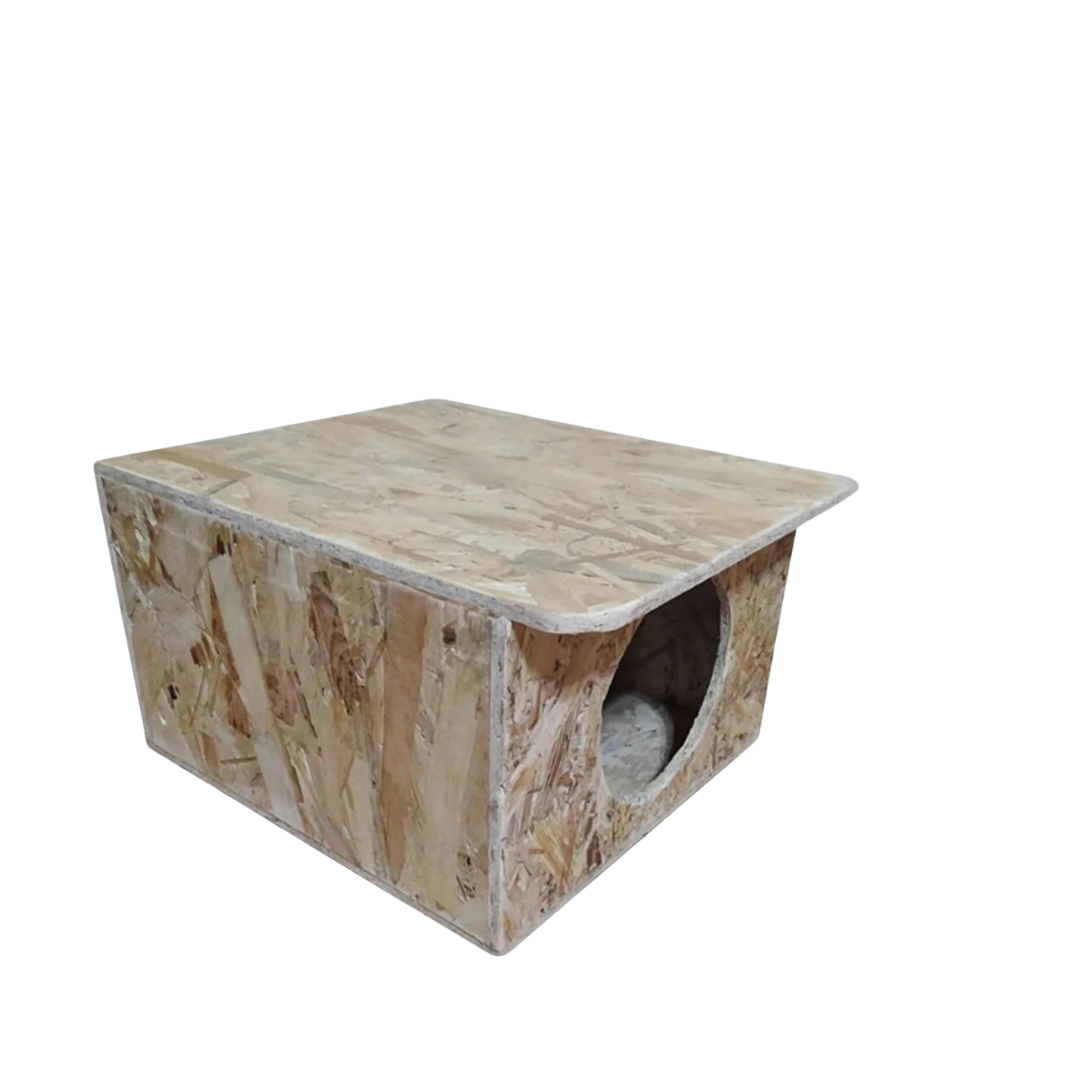 Melada Kedi Evi Dış Ortam Uygun Ahşap Kedi Evi OSB 35x33x23 cm