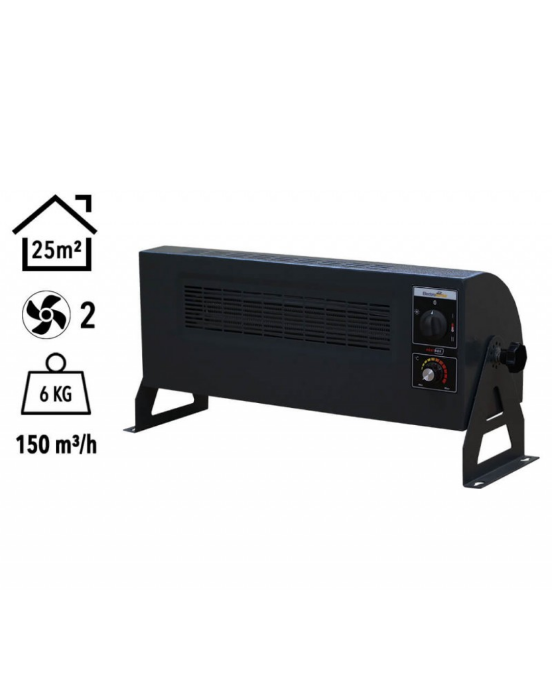 Heatbox HB3602000F 360 2000W Monofaze Elektrikli Fanlı Isıtıcı Füme