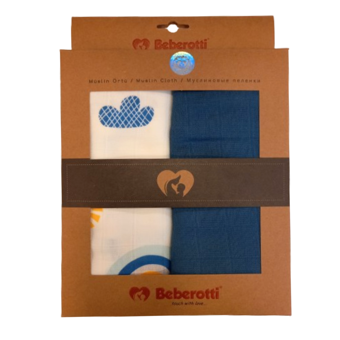 Reyo Beberotti Müslin 2'li Örtü Petrol Mavisi Güneş