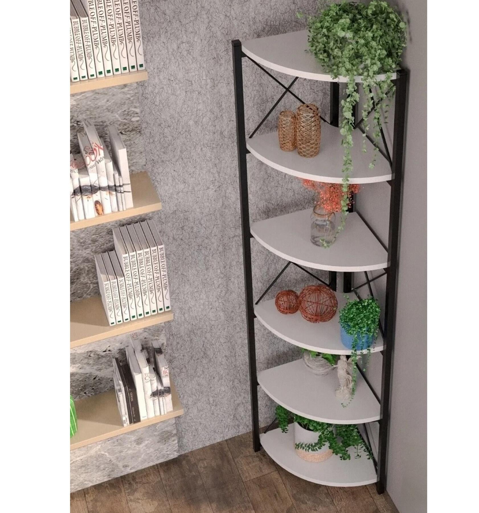 Reyo Şık Tasarımlı 6 Raflı Çiçeklik Çok Amaçlı 6 Katlı Modern Saksılık 160x43 Cm Beyaz