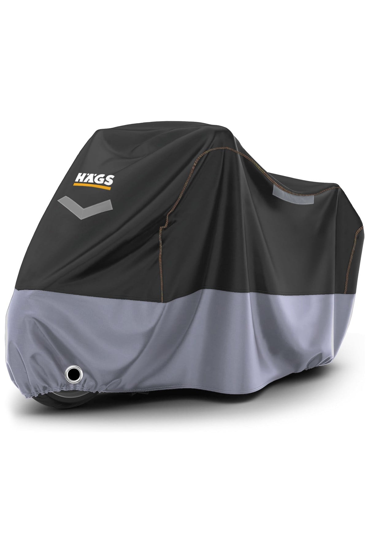 Haegs Motosiklet Brandası, Motor Kılıfı, Örtüsü Dış Mekan Motosiklet Örtüsü Su Geçirmez, Rüzgar, Toz Geçirmez, Motor Garaj Brandası, Kışa Dayanıklı XXL 265x105x125 cm - Siyah Gri