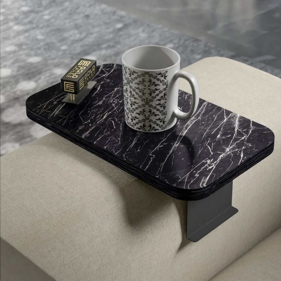 Gold Falez Dekoratif Yan Sehpa Dikdörtgen Bendir