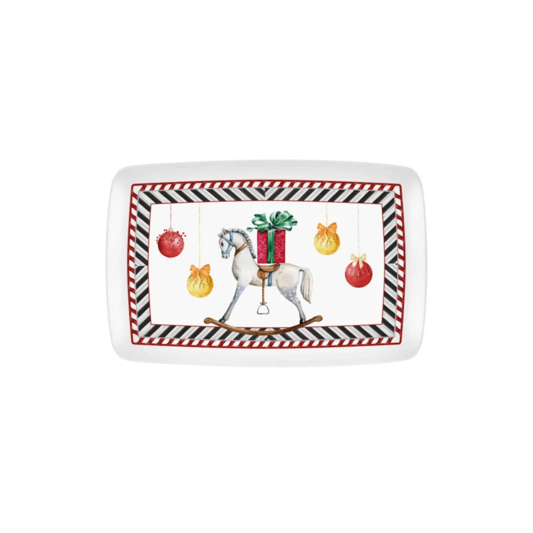The Mia Yılbaşı Temalı Nutcracker Dikdörtgen Servis Tabağı 34 x 25 Cm