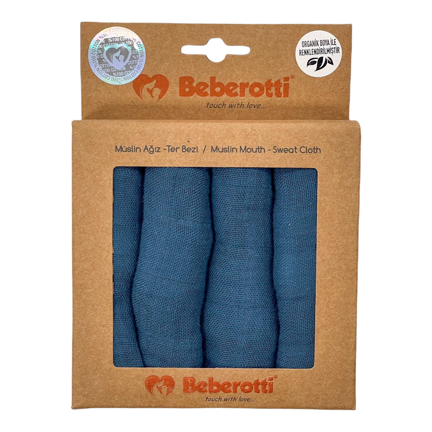 Reyo Beberotti Müslin 4'lü Ağız Ter Bezi Petrol Mavisi