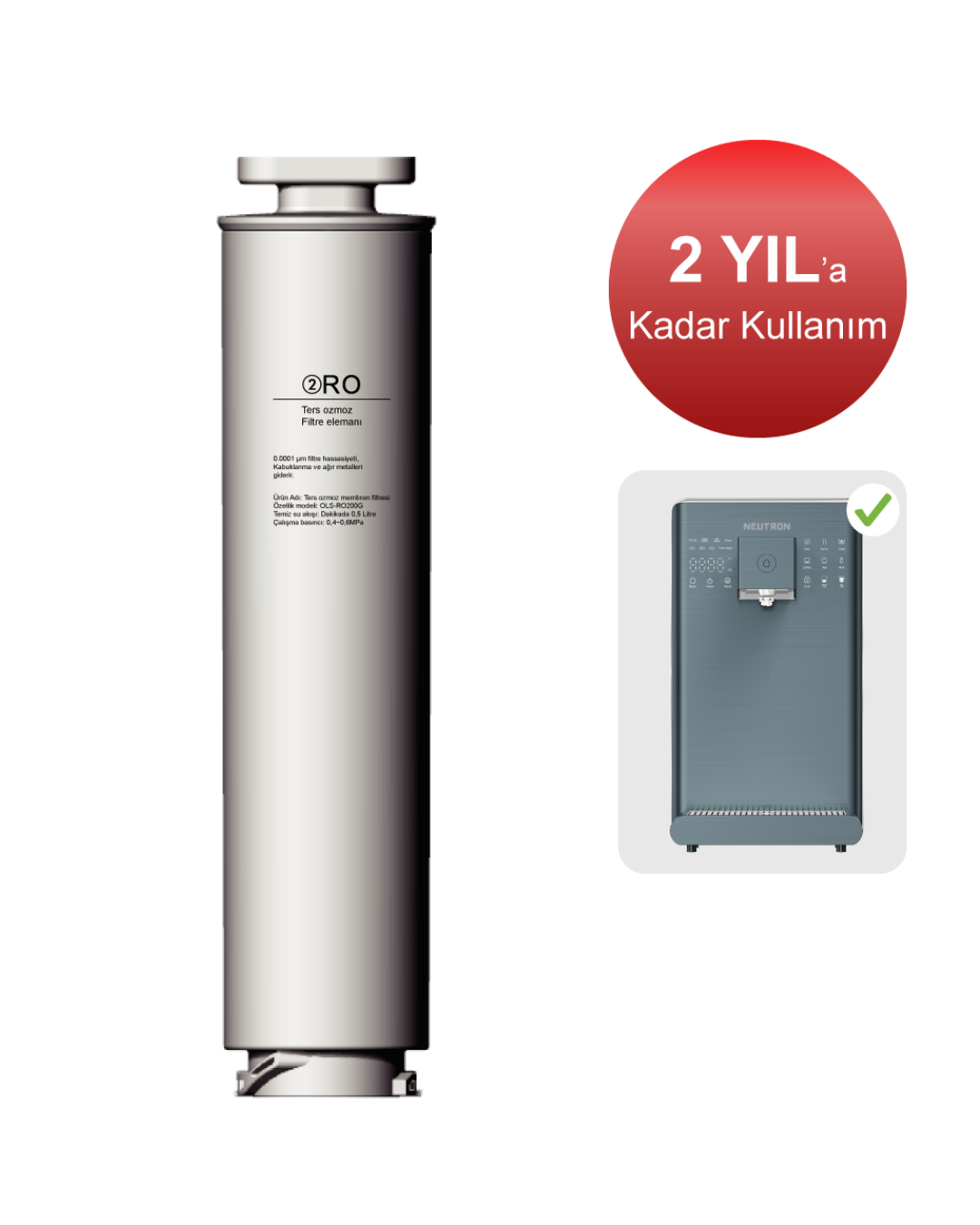 Neutron NTL-SU20C6WB Akıllı Su Arıtma Cihazı Ro Membran Filtresi