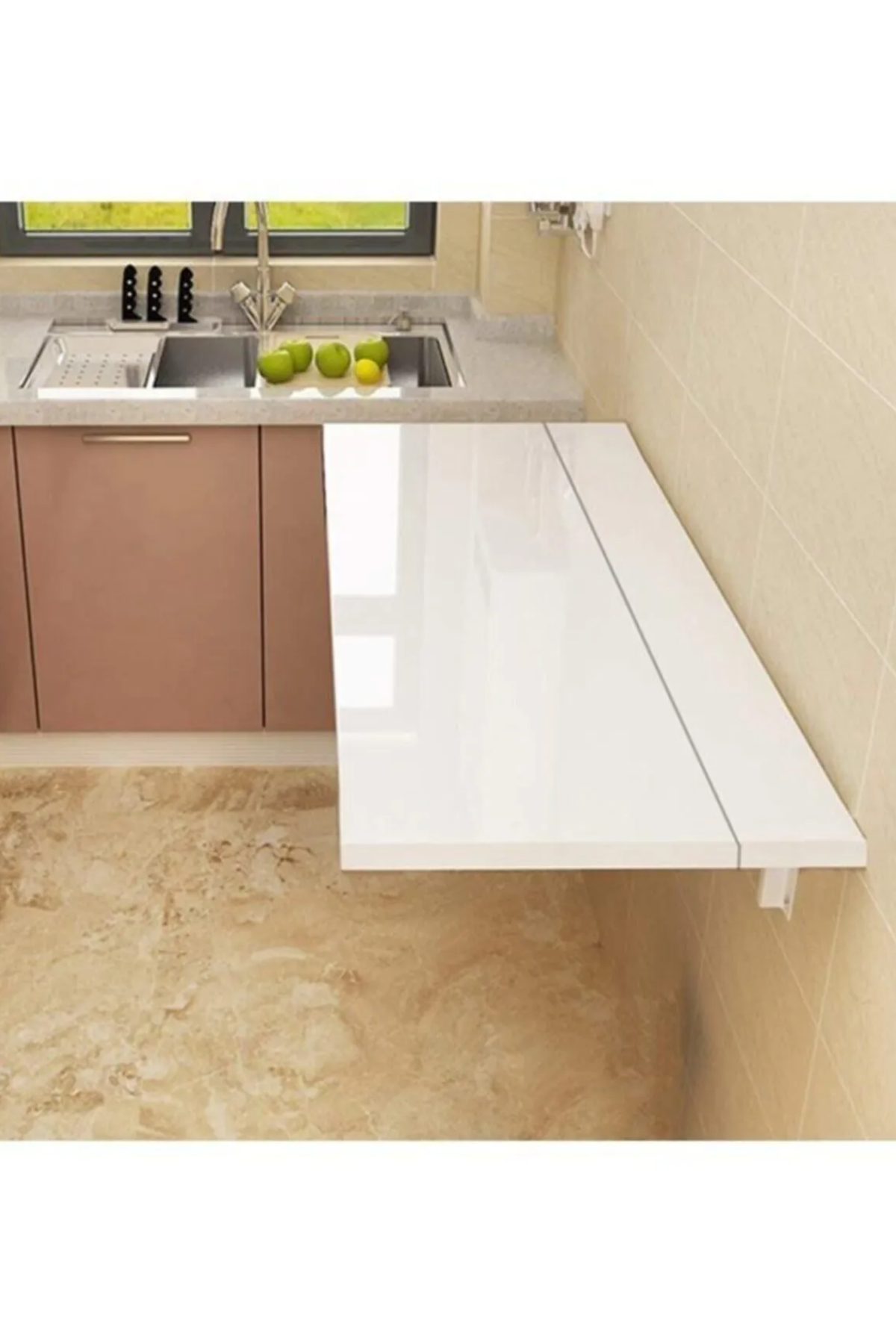 Ankara Orman Ürünleri 72x45 1. Sınıf Açılır Kapanır Duvara Monte Raf Masa Mutfak Masası