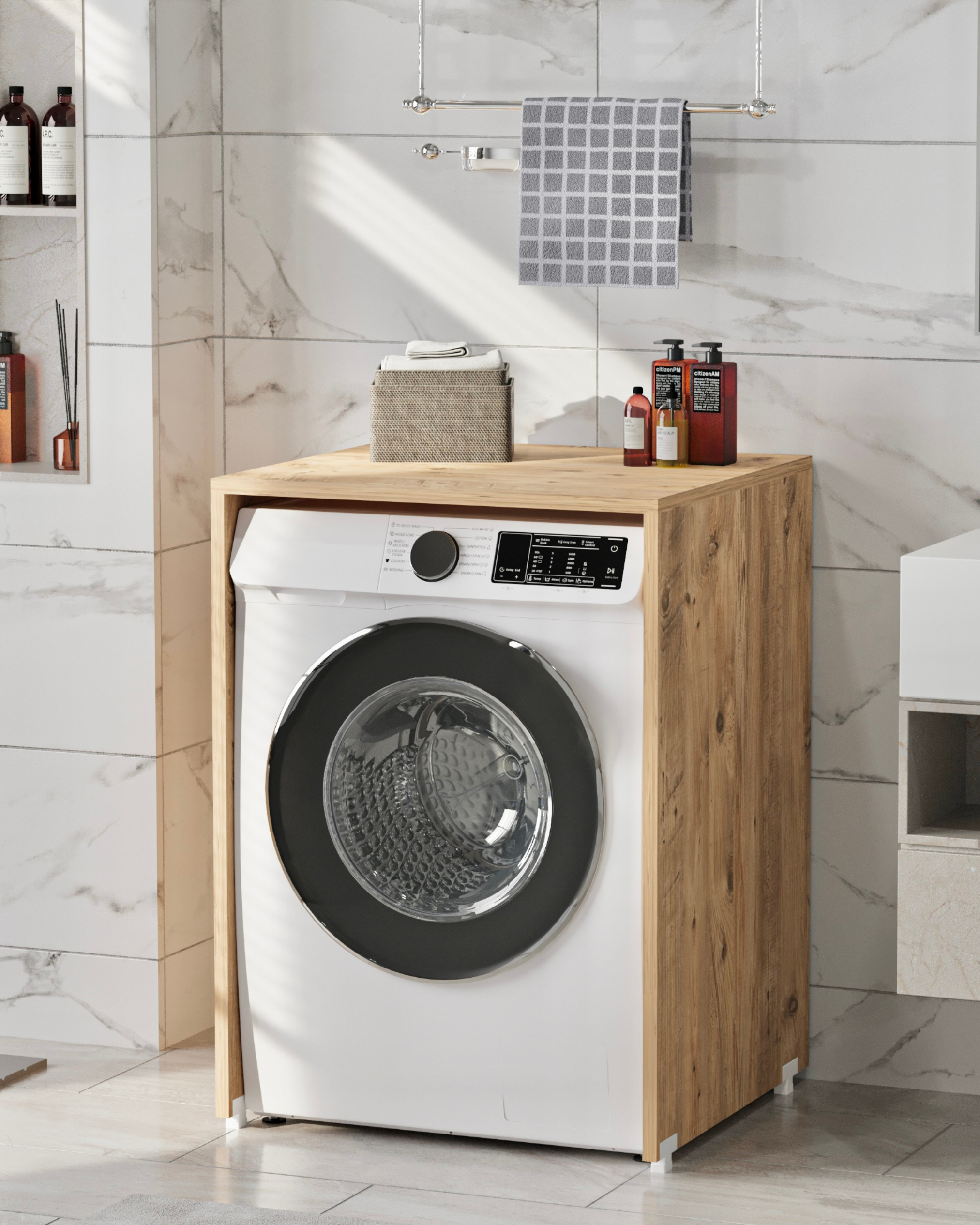 Enda Home Çamaşır Makinesi Dolabı 89x65 cm Atlantik Çam