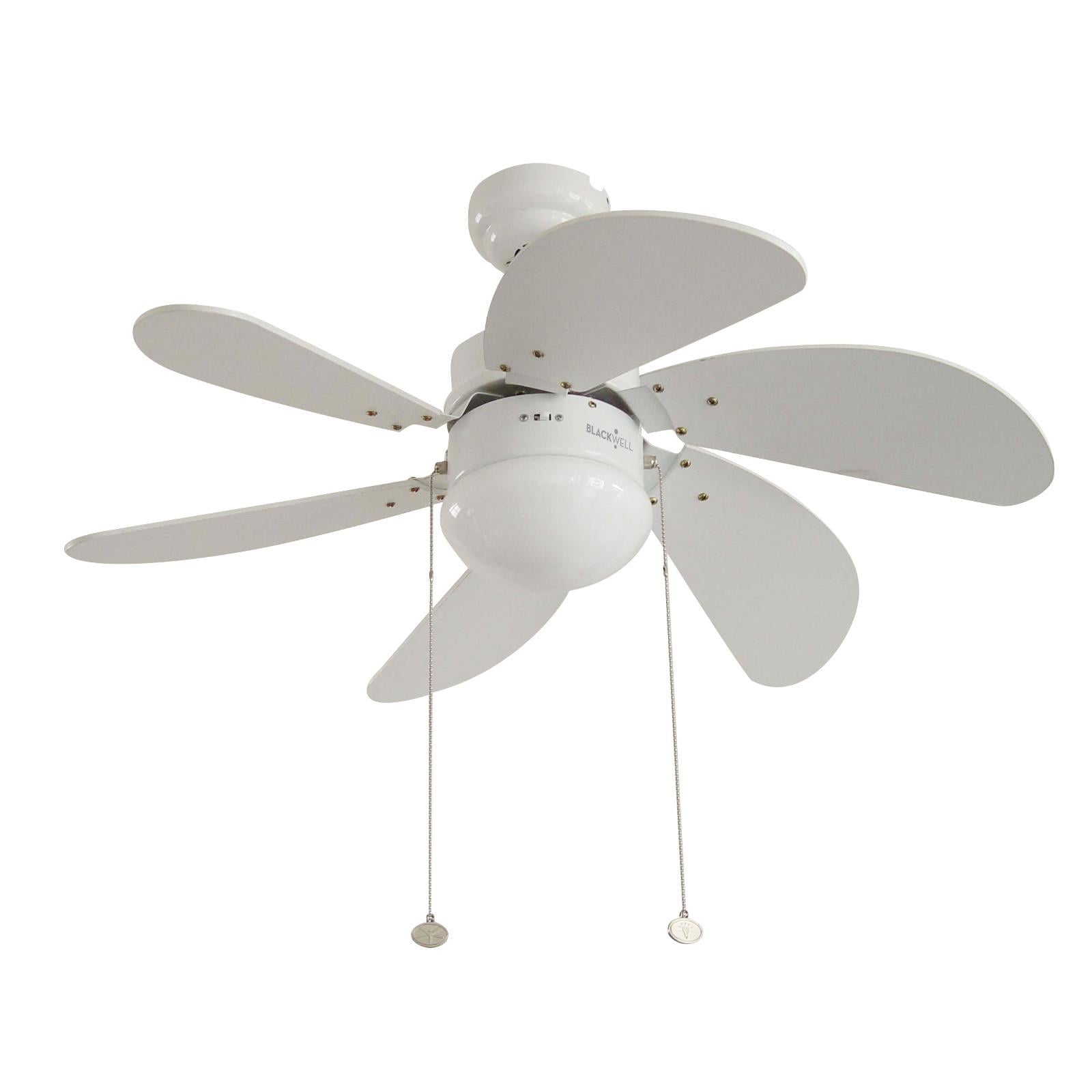 BlackWell 76 Cm 6 Kanat Lambalı Tavan Vantilatörü Beyaz