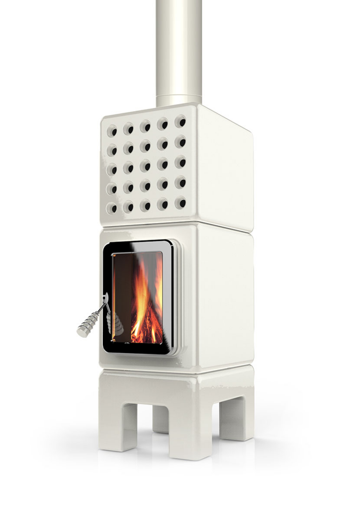 La Castellamonte Cubi Stack Slim Seramik Odun Sobası